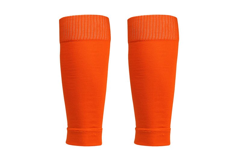 1 par voksen fodbold cykel ben varmere åndbar basketball fodbold løb kompression elastisk ben ærme knæ sport: Lt606 orange sokker