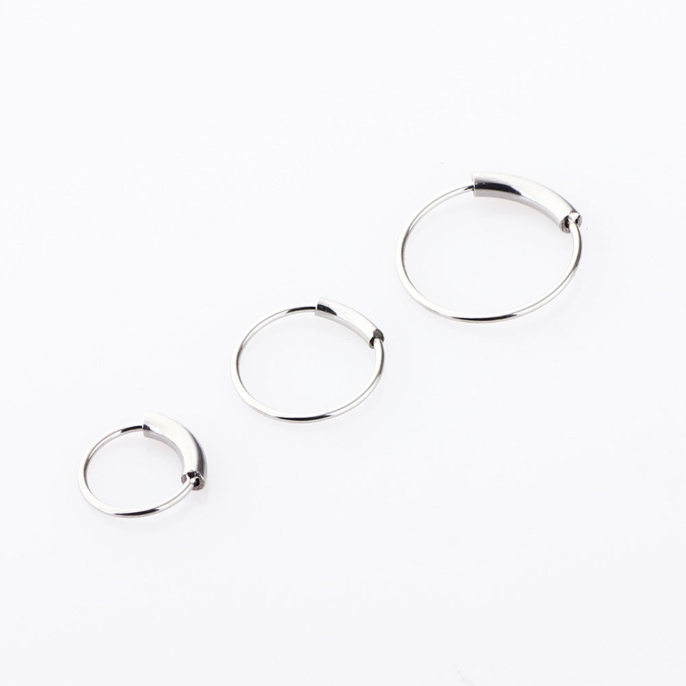 1pc 22g 6/8/10mm Stahl Klapp Clicker kreis ring Piercing Nase Ring Hoop Lip ohr Ring Körper Schmuck Piercing Clip