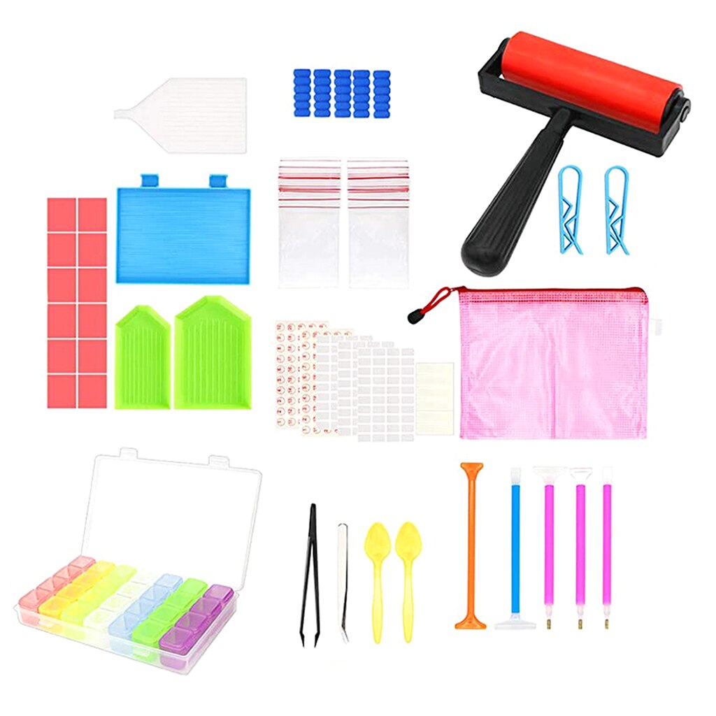 60Pack 5D Diamant Schilderen Gereedschap En Accessoires Kits Diamant Borduurwerk Opbergdoos Voor Volwassenen Of Kinderen