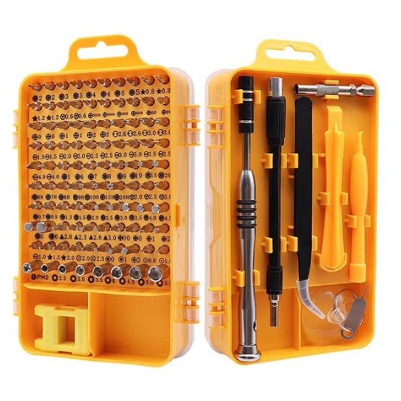 110 In 1 Schroevendraaier Set Mini Elektrische Precisie Schroevendraaier Multi Computer Pc Mobiele Telefoon Apparaat Reparatie Hand Huis Gereedschap: Yellow