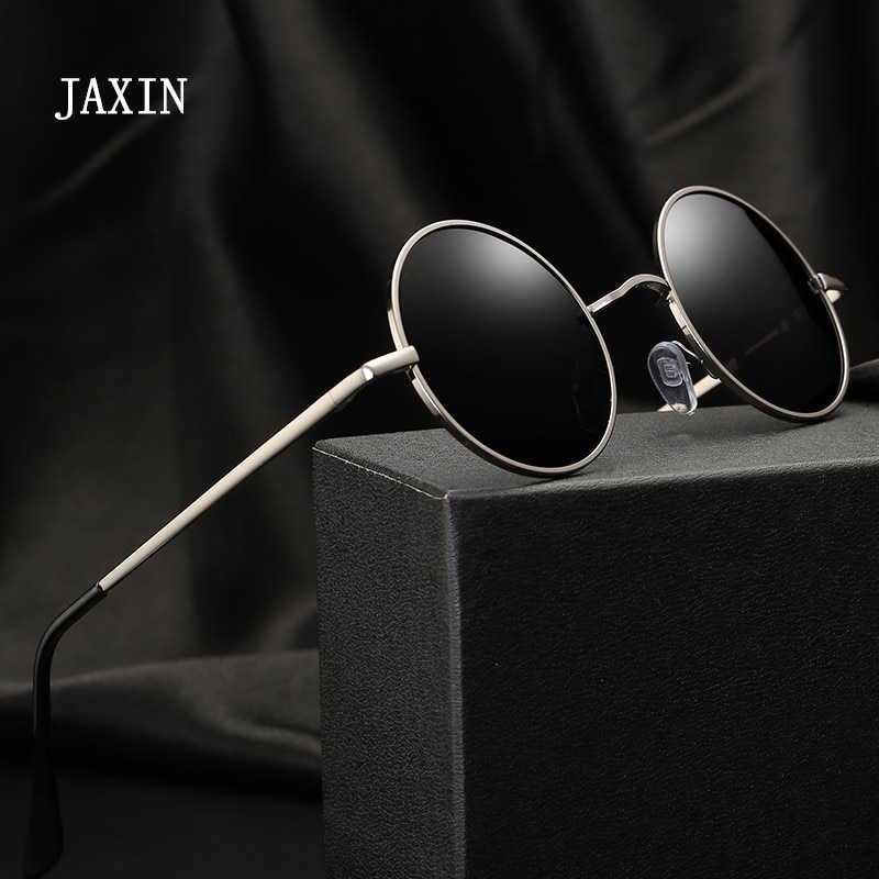 Jaxin retro runde solbriller mænd personlighed smukke sorte polariserede solbriller mr brand classic mirror  uv400
