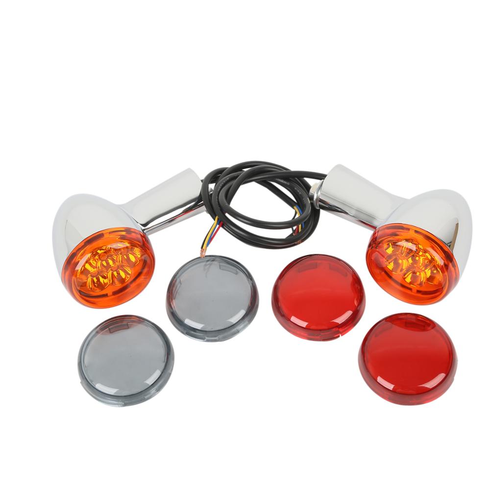 Motorcycle Rear Amber LED Turn Signals Lights Bracket Indicate Light For Harley Sportster XL Iron 883 1200 1992