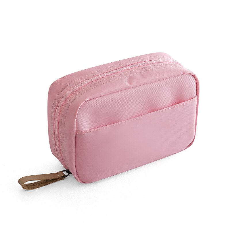 Portable Travel Cosmetic Bags Mini Lipstick Bag Women Toiletries Organizer Makeup Bag Waterproof Female Storage Make Up Cases: L  Pink