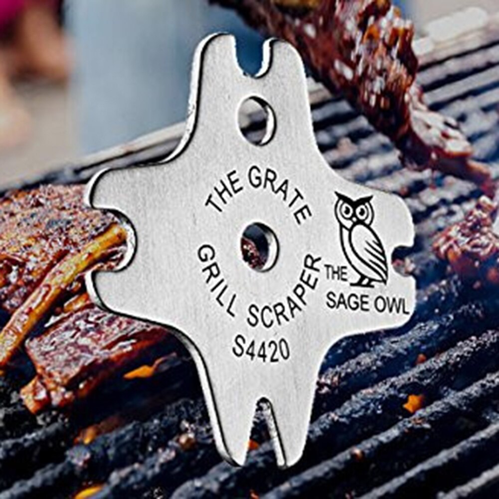 Portable Metal BBQ Grills Grate Cleaner Cleaning Barbecue Scraper Scrubber Tool Barbeque Bbq Tools Cooking Brush