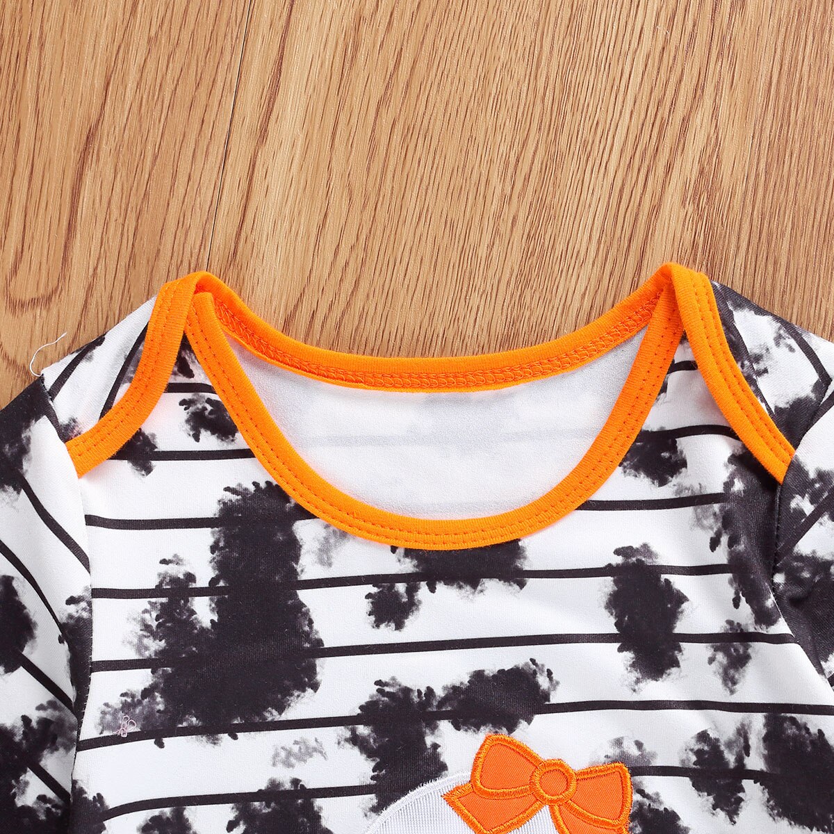 FOCUSNORM Herbst Baby Mädchen Jungen Rompers Halloween binden-Farbstoff gedruckt lang Ärmel Rüschen Jumpsuits Outfits