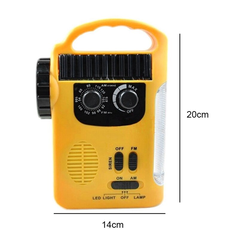 Cell Phone Charger Radio, Led Flashlight Radio, Led Lantern Radio, Siren, Rechargeable Batteries, Hand Crank, Solar Power Radio