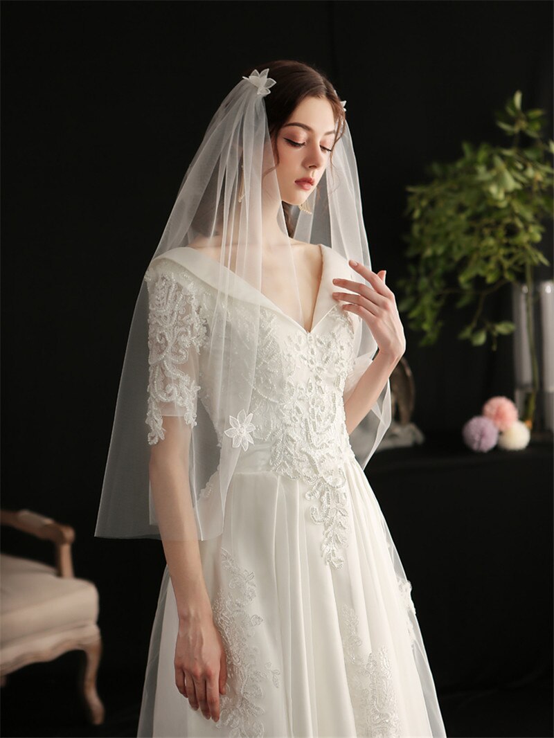 CC Haar Schleier 100% Handgemachte Luxus Hochzeit Zubehör für Braut Frauen Heiraten Kopfschmuck Schleier Mit Kämme Blume bilden DIY V649