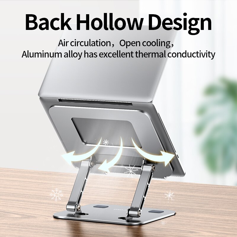MC 515 Laptop Stand Adjustable Aluminum Alloy Notebook Stand Compatible with 10-17 Inch Laptop Portable Laptop Holder