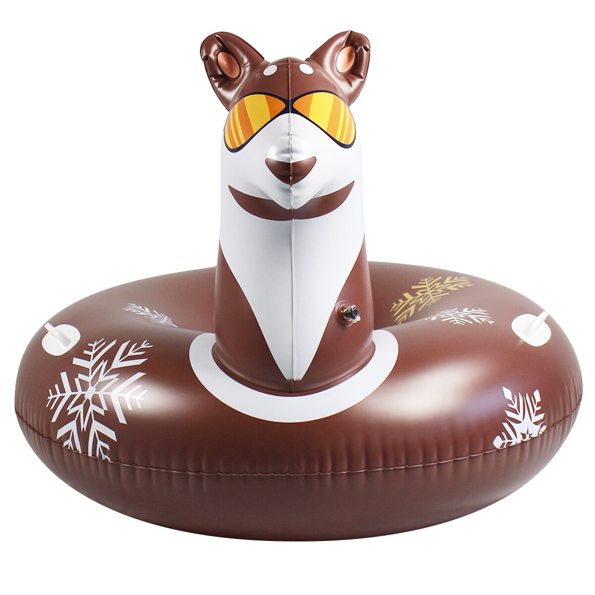 PVC Husky Winter Multi-function Snow Tube Inflatable Sled Summer Pool Float with Grip Handles for Adults 117x87cm