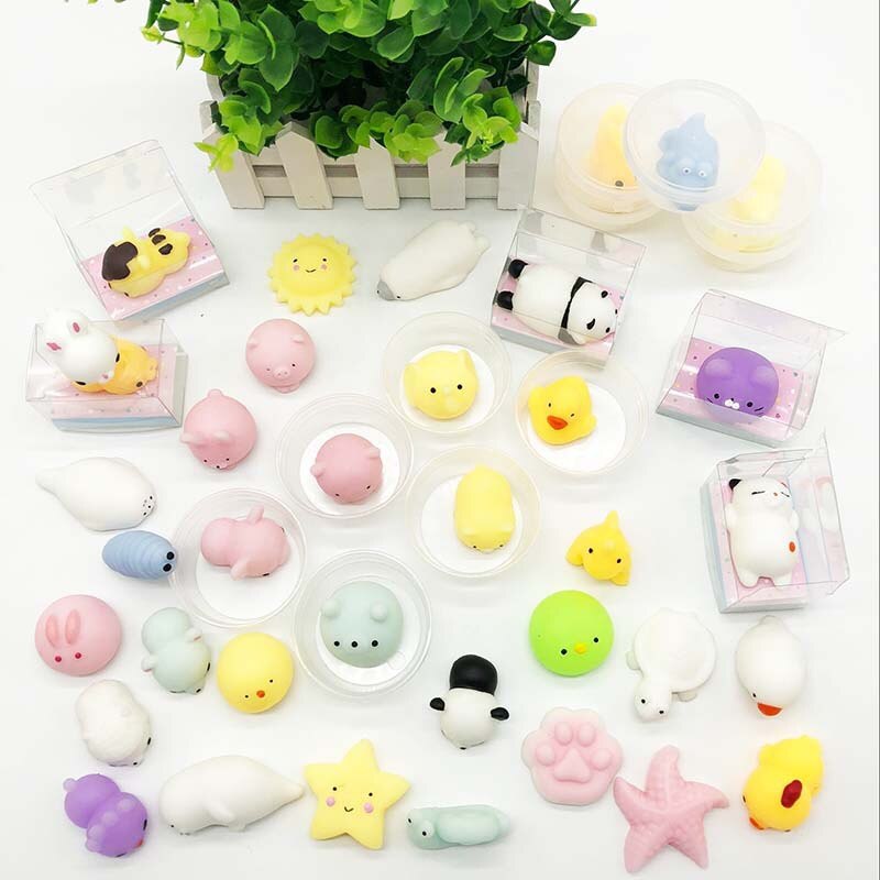 Kawaii Fidget Toys Pack Cute Animals Squishy Anti-stress Toy Mochi Rising Antistress Funny Squishmallow Stress Relief