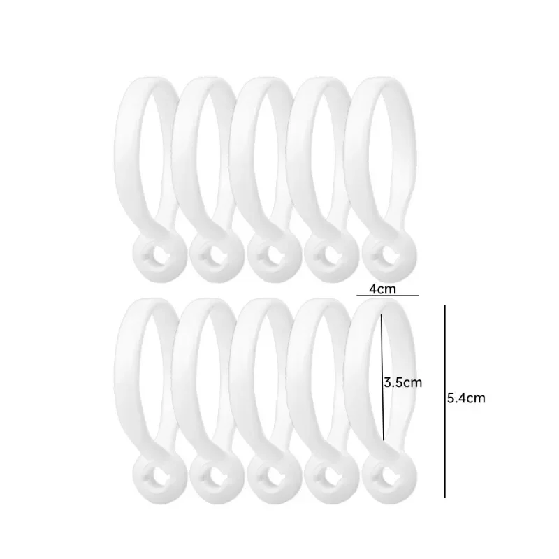 Ganchos para colgar cortinas de 50/10 piezas, varillas de cortina a prueba de óxido, Clips para ropa de ducha, percha para sombrero, decoración del hogar: BLANCO / 55-90 cm