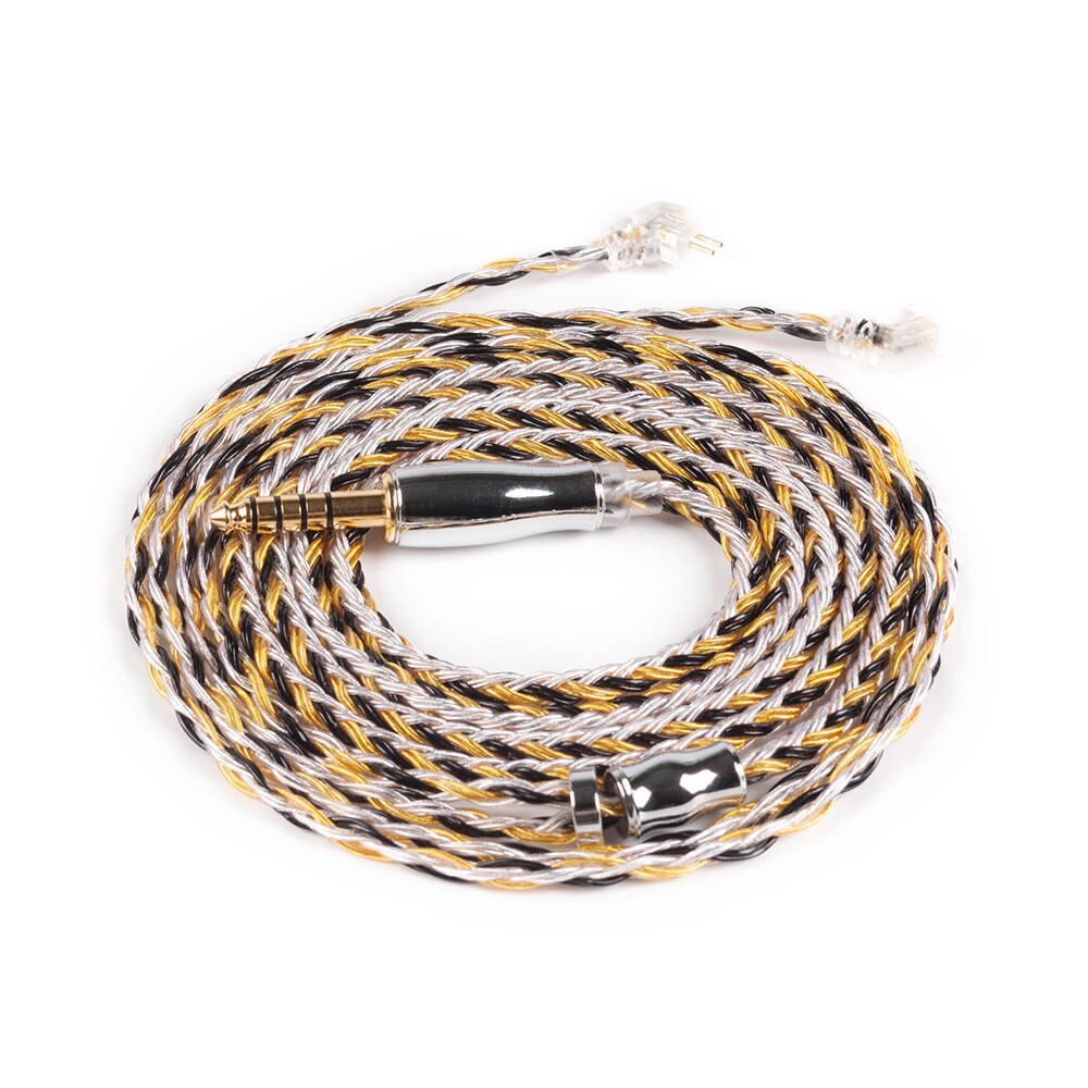 Cable de cobre Chapado en plata actualizado de 16 núcleos Yinyoo 2,5/3,5/4,4 MM con conector MMCX/2pin/QDC TFZ KZ ZS10 ZSX BLON bl-03 bl-05: TFZ  4.4mm