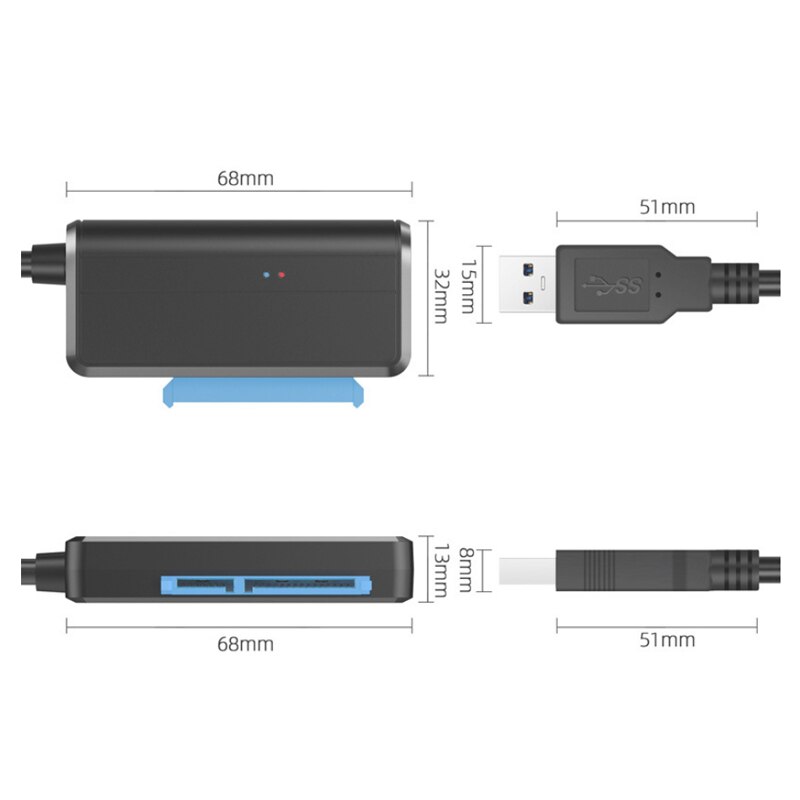 Câble USB SATA III adaptateur Sata vers USB 3.0 5 Gbps prise en charge 2.5/3.5In SSD externe HDD adapter disque dur 3.5 Sata 3 vers USB adapter PC