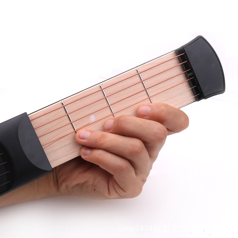 Guitarra de bolsillo de 4 cuerdas, entrenador de dedos de 4 trastes, accesorios de guitarra eléctrica, herramienta de práctica de guitarra, entrenador de acordes, Gadget