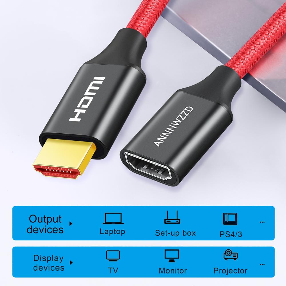 Hdmi-Compatibel Extender Kabel 4K 60Hz V2.0 Man-vrouw Kabel Voor Hdtv Nintend Schakelaar PS4/PS3 Hdmi-Compatibel Extension
