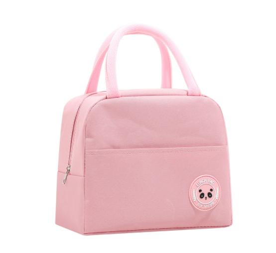 Bolsa de almuerzo de dibujos animados, lonchera térmica portátil, bolsa de suministros de picnic, tipo de biberón para niñas y niños: Gris