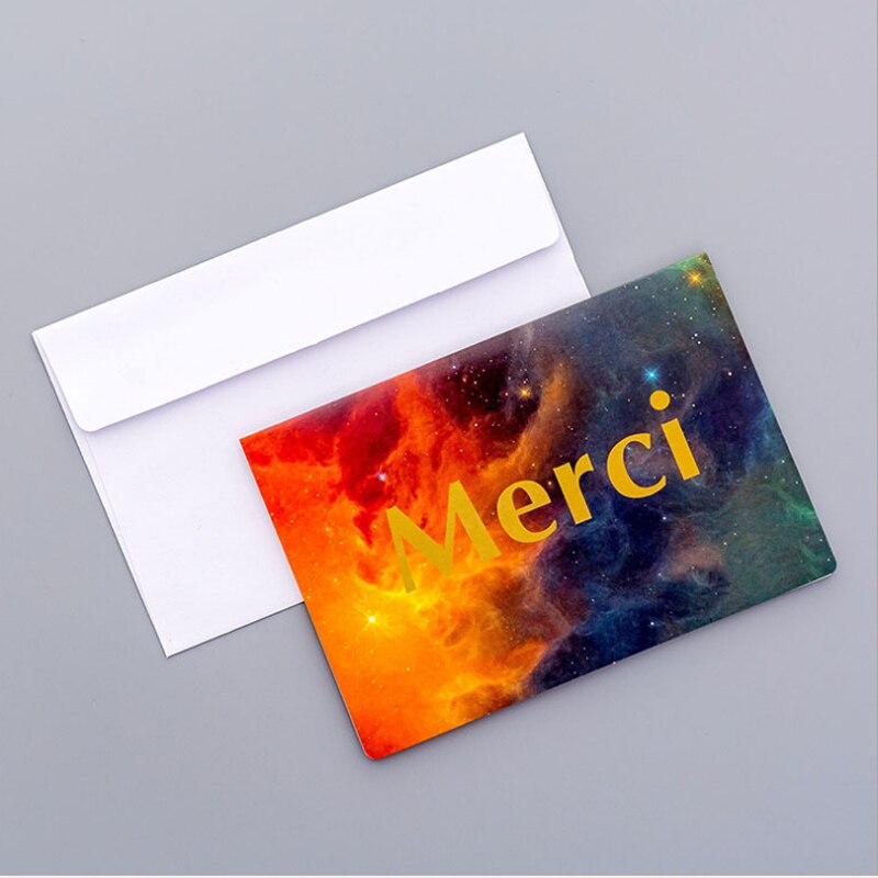 50pcs per pack Blue Starry Sky Postcard Beautiful Scenery Cards Message Greeting Card with envelope: 1