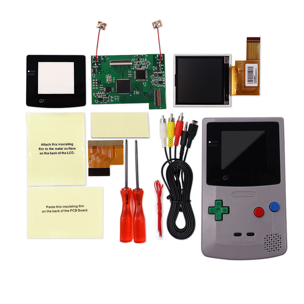 TV Version 2.2 inches GBC LCD High Brightness LCD Screen TV Out for Gameboy COLOR GBC - No Need Shell Cutting: Grey