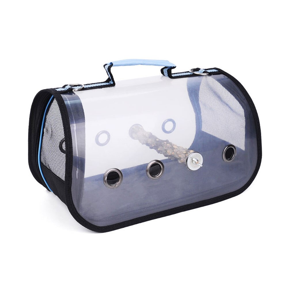 Pet Parrot Carrier Bird Travel Outdoor Bag Space Capsule Transparent Backpack Breathable Bird 360° Sightseeing Transport Cage: Blue / S