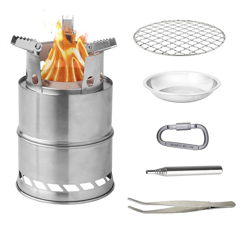 Klapp Lagerfeuer Grill Grill Gestell Camping Holzofen Edelstahl Freien Kochgeschirr Rucksack Herde Für Picknick BBQ: 5