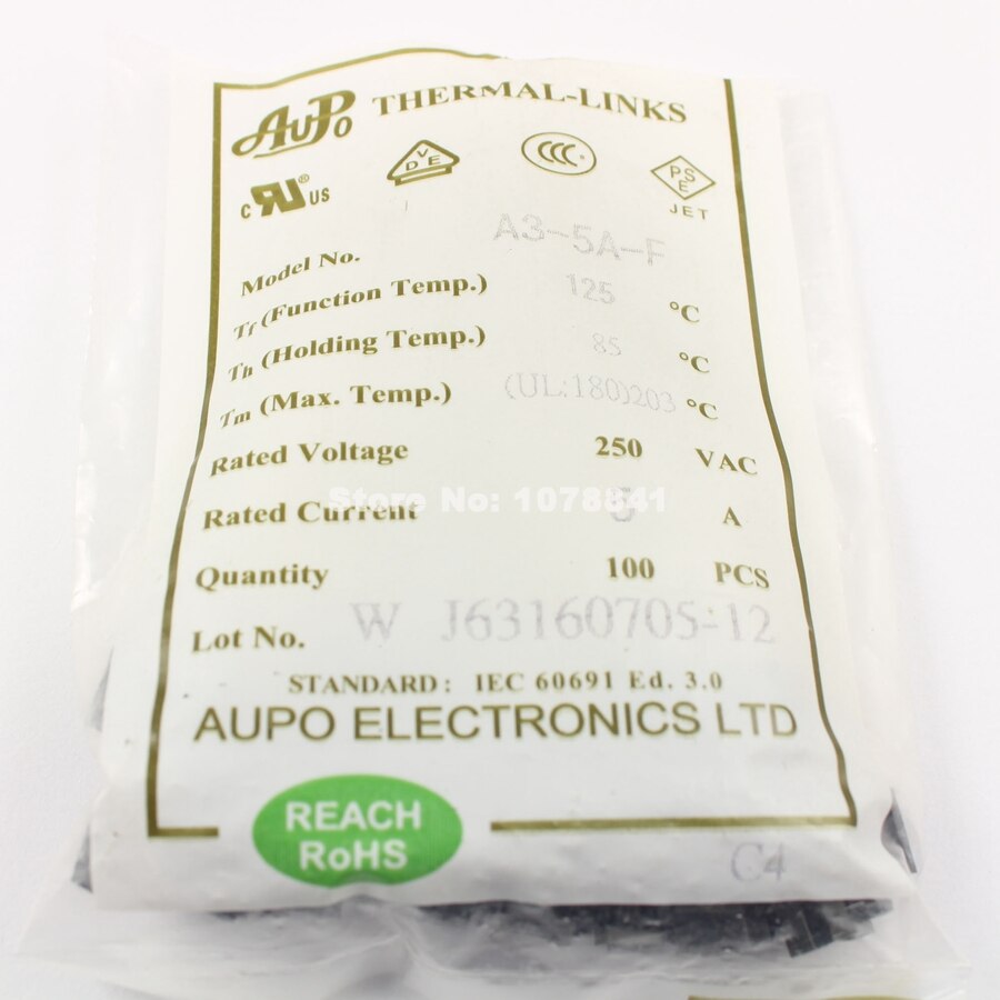 5 Stks 10A 250V 240℃ TF Thermische Zekering RY Gevoelige Circuit Afgesneden Thermische Zekering