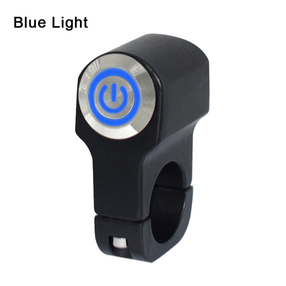 1" 24.5mm Motorcycle Switches Handlebar Mount Switch Headlight Hazard Brake Fog Light ON OFF Switch Button With Indicator Light: 1684-Bluelight
