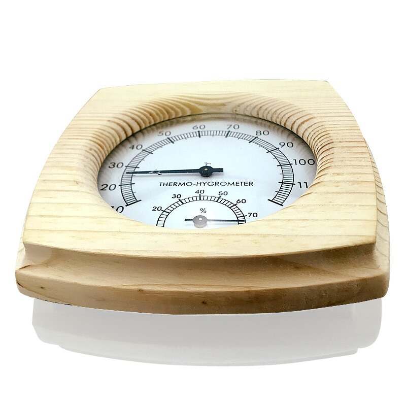 1pc træ sauna termometer hygrotermograf termometer hygrometer fugtighedsmåling til sauna rum
