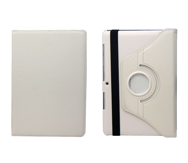 360 Degree Rotating PU Leather Case Cover For Samsung Galaxy Tab 2 10.1 P5100 P5110 P7500 P7510: White