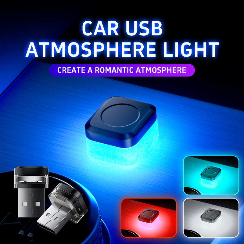 Neue USB Umgebungs Licht Mini Auto Atmosphäbetreffend Lampen Stecker & abspielen Universal- Bunte Auto Innen Licht LED Dekorative Ambiente Lampe