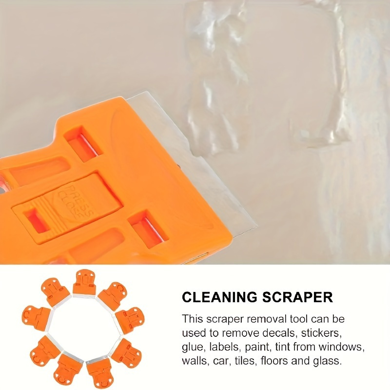 Mini Scrapers, Mini Plastic Handle Steel Blade Window Paint Scraper, Wallpaper Sticker Decal Residue Label Removal, Putty Knives