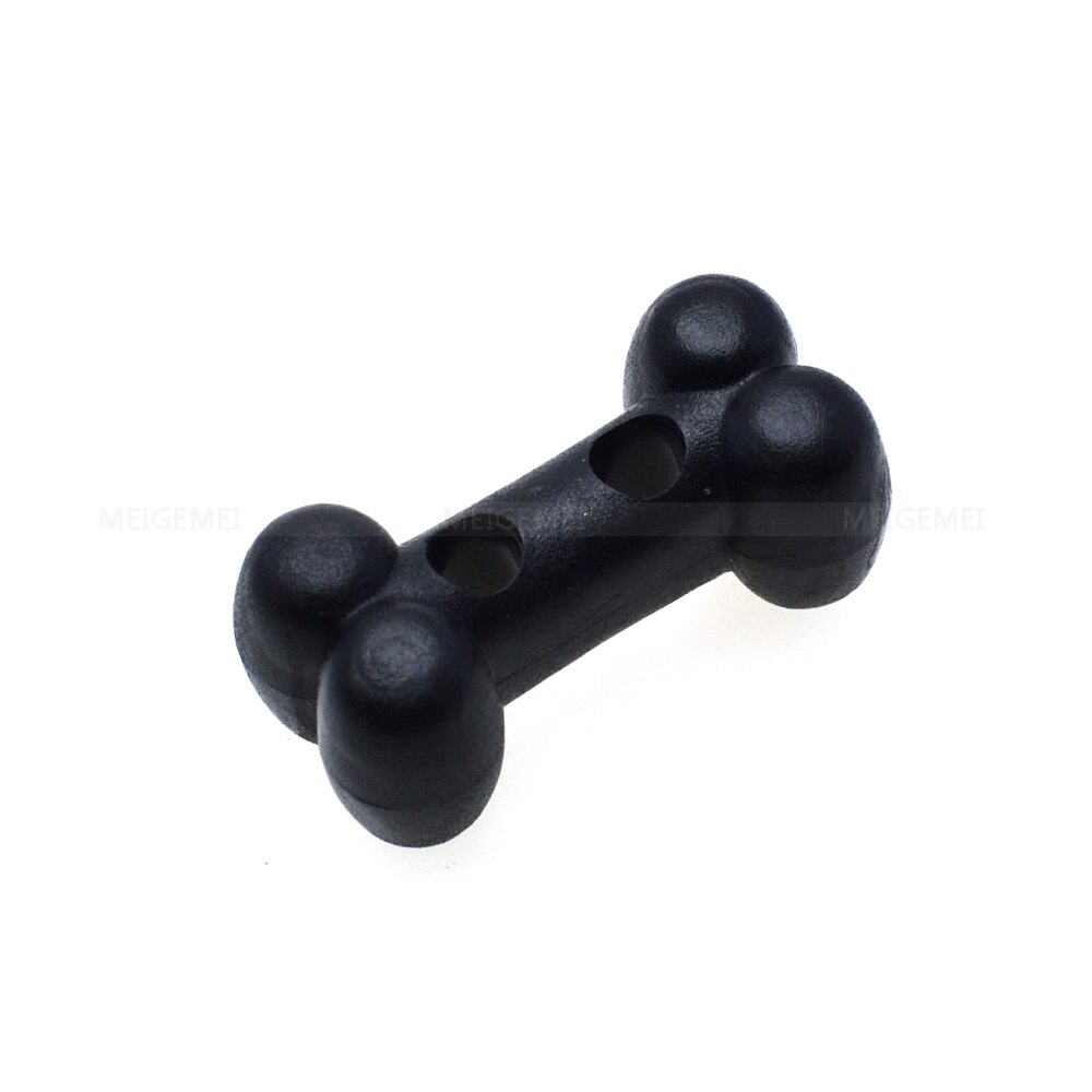 100 stks/pak Plastic Hond Bot Vorm Button Cord Lock Toggle Stopper Zwart