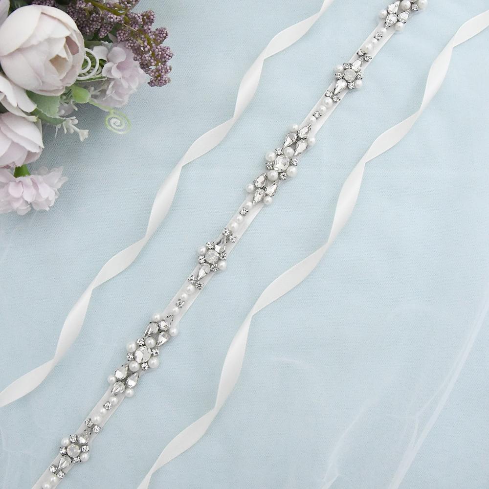 Cinturón para vestido de novia cinturón con cuentas para vestidos cinturones con estrás de perlas para Mujer Accesorios nupciales Braut Hochzeitsgürtel S488