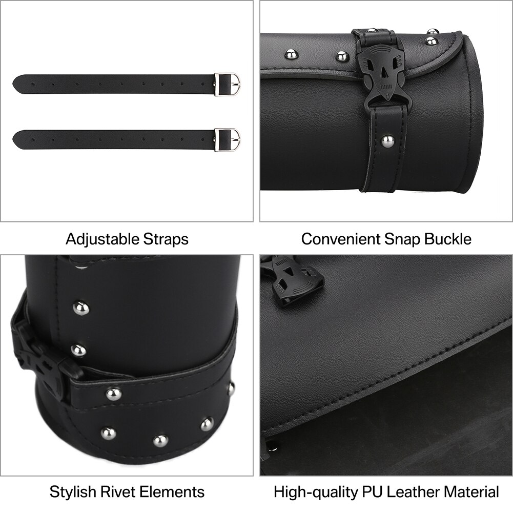 Luxury Waterproof Motorcycle PU Leather Saddle Bags Side Storage Tool Bag Tail Bag Moto Motorbike Luggage Suitcase Bucket Bag