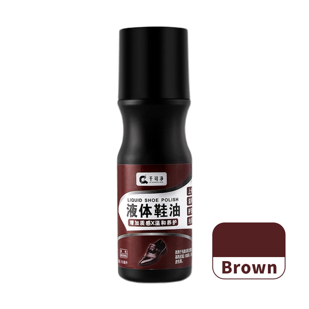 Leather Shoes Clening Liquid Shoe Polish Leather Maintenance Oil Polisher Cleaning Tool for Shoe Refurbished Changing Care Agent: Brown