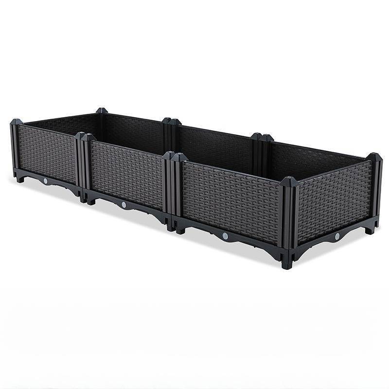 Garden And Balcony Large Veg Planting Box Assembled Reusable Square Flower Grow Pot Home Courtyard Planting Planters Equipment: Red