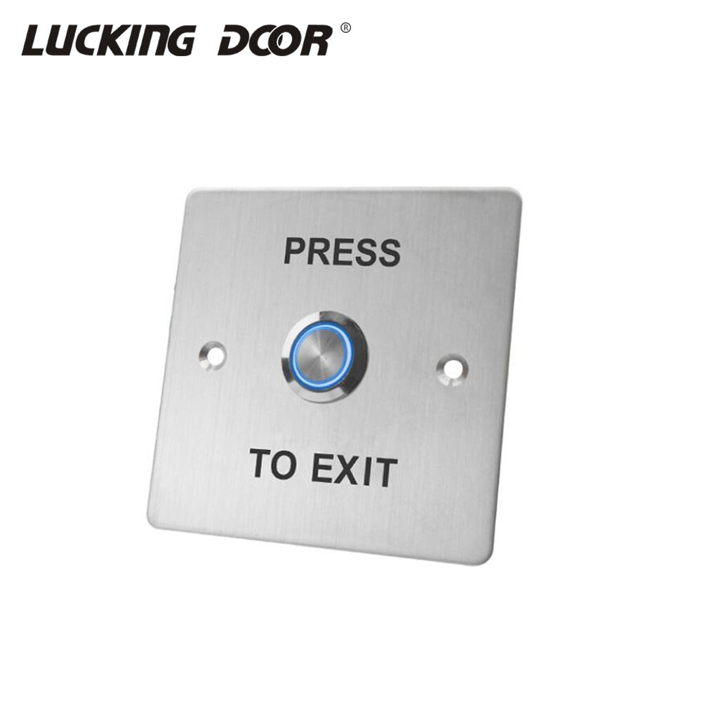 Door access control system kit NC NO COM LED stainless steel Backlight Exit Button For Door Lock Access Control System