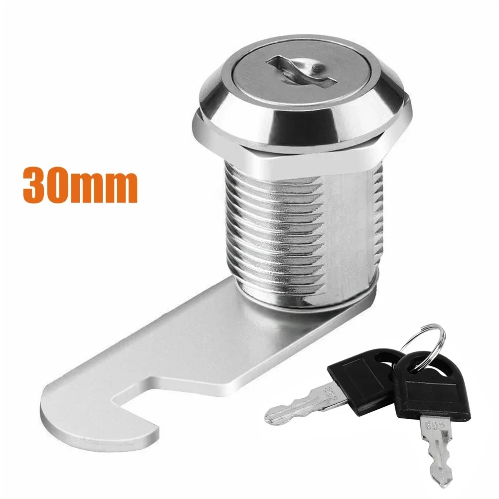 File/Drawer Cabinet Locks With 2 Keys Lock Furniture Hardware Door Cabinet Lock For Office Desk Letter Box Cam Locks: Silver