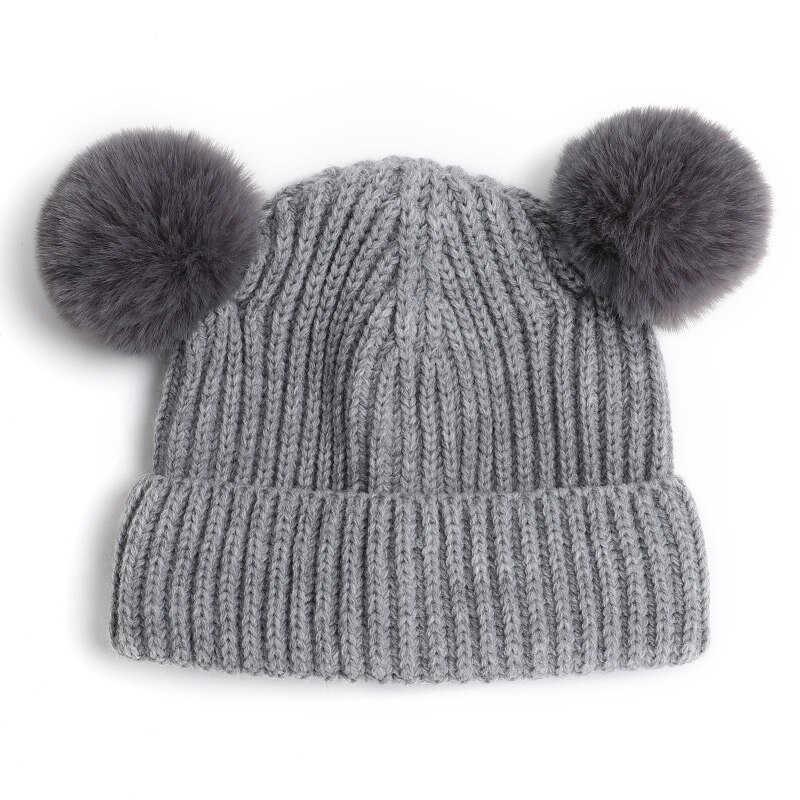 Baby Hat Pompon Winter Children Hat Knitted Cute Cap For Girls Boys Casual Solid Color Girls Hat Baby Beanies Children