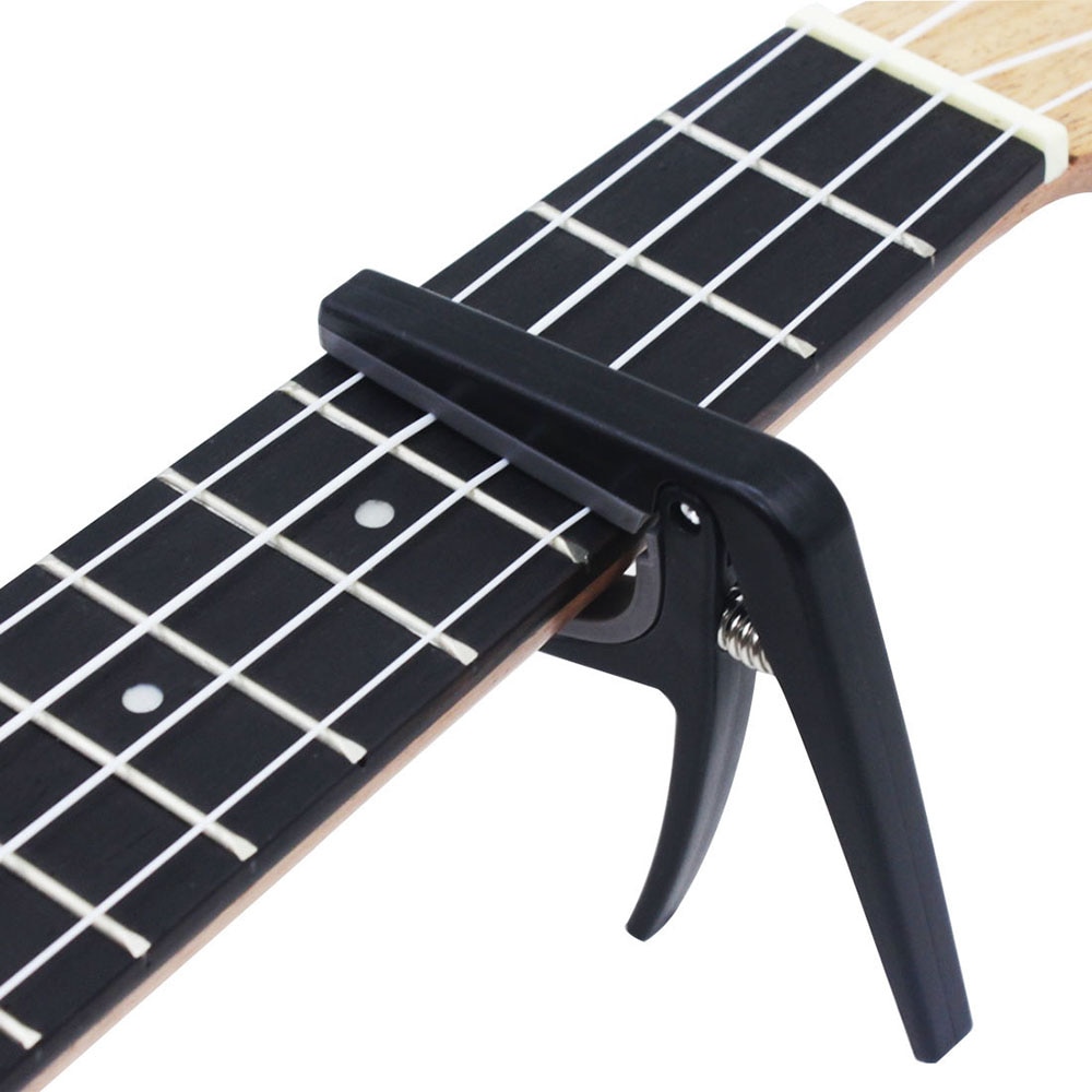 Black Ukulele Capo Change Tuner Musical Instrument Accessories Acoustic 4 Strings Hawaii Guitar Tuning Clamp