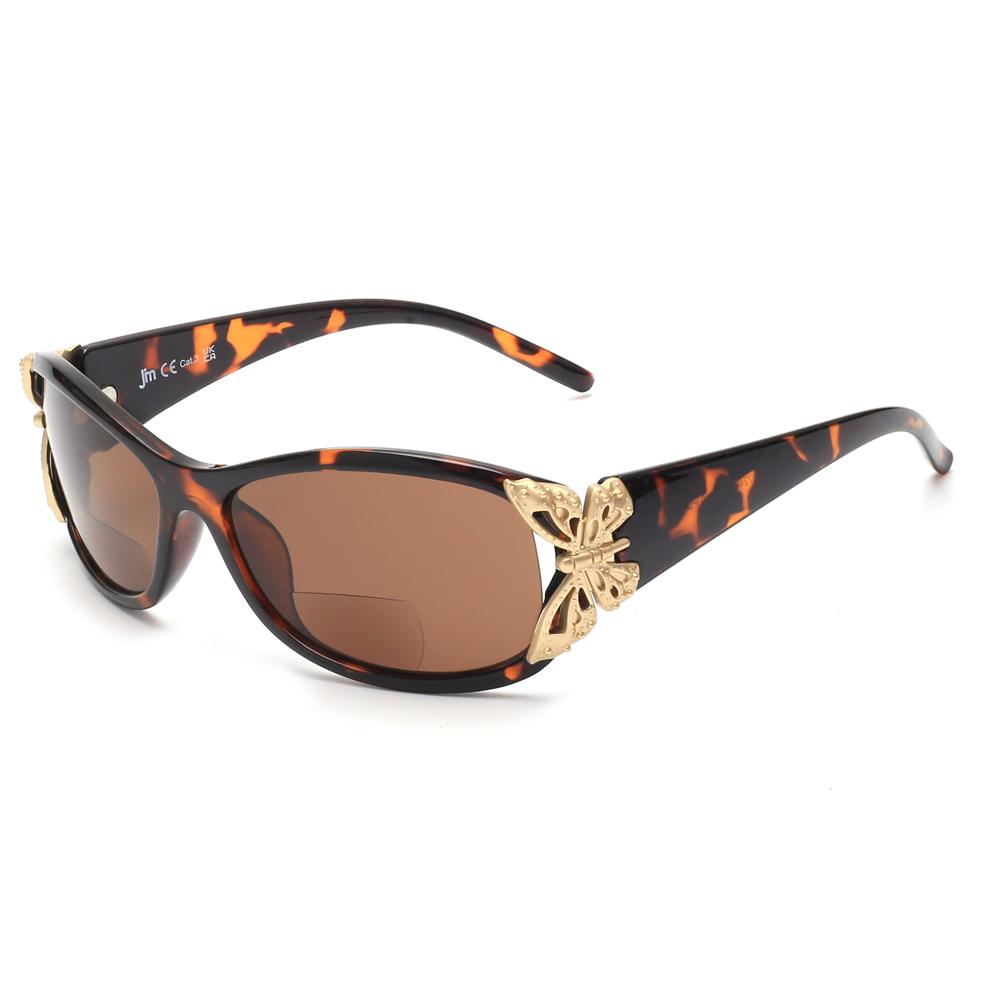 JM Bifokale Lesesonnenbrille für Damen, modische Sonnenleser, Outdoor-Lesebrille, UV400-Schutz: green / +250