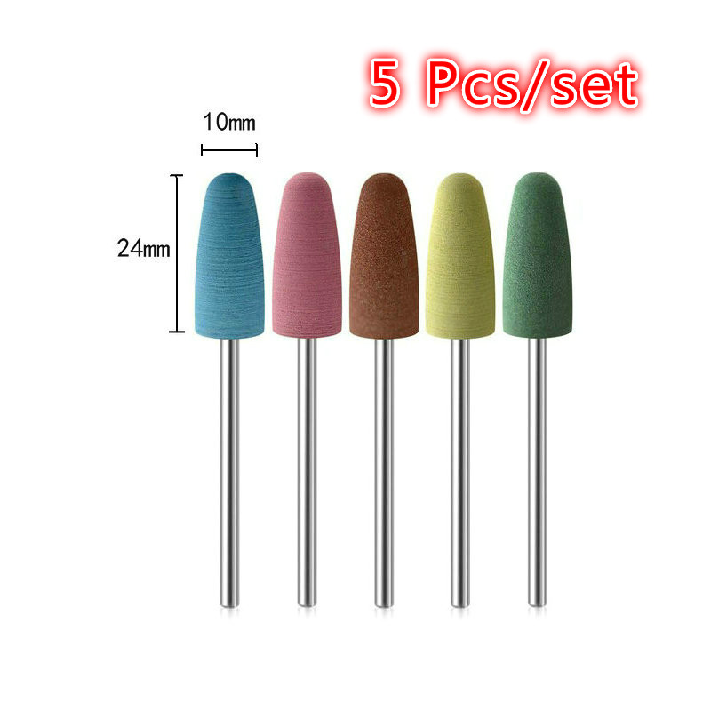 Brocas de unha de silicone de borracha, cabeça grande broca de unha amortecedor moinhos para manicure pedicure ferramentas de limpeza de cutícula removedor de pele