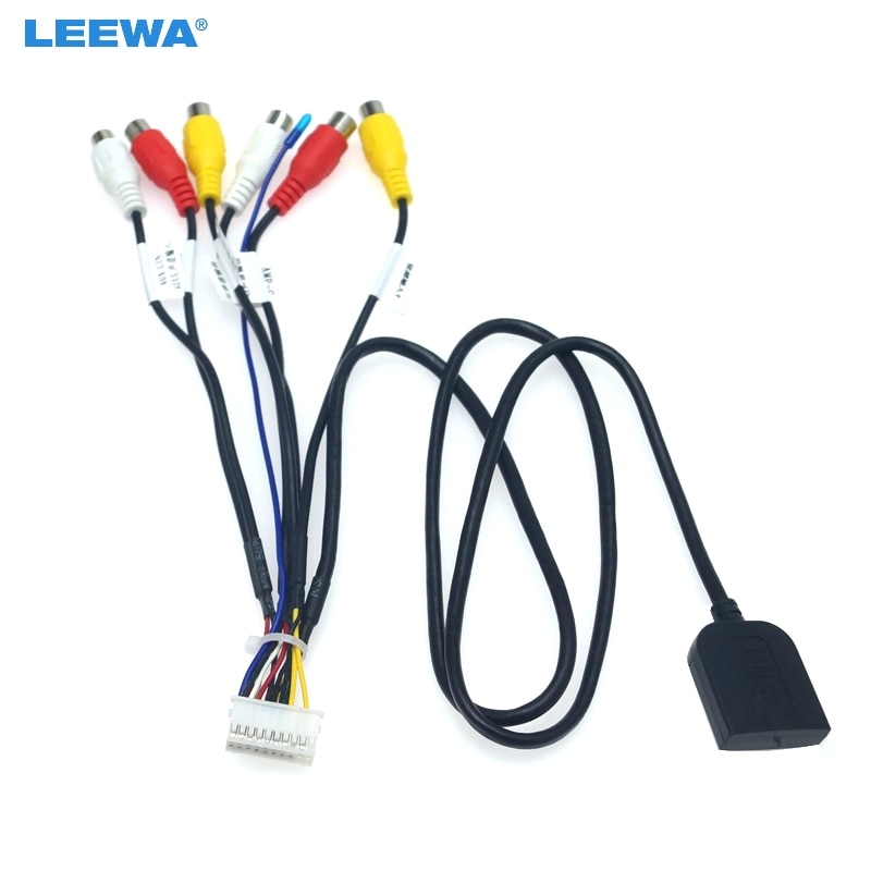 Leewa 20- pin udvidet interface rca aux-in / out kabel med sim slot til android hovedenhed stereo  #ca6345