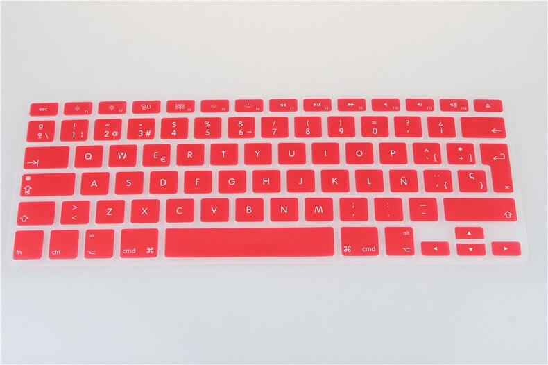 MacBook Keyboard Protector - Silicone Skin for Air 13, Pro 13/15/17 Retina - Waterproof & Dustproof: Red