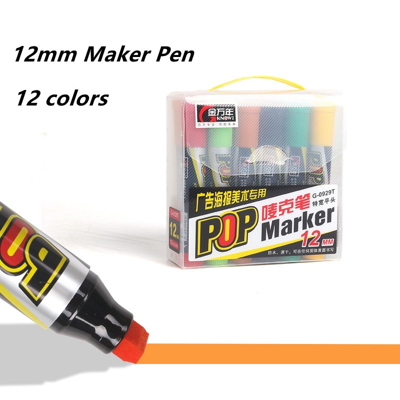 Climemo 12mm Whiteboard Paint Marker Rotuladores Markers Pen Permanent Waterproof Art Supplies DIY Comic Sketching Markers