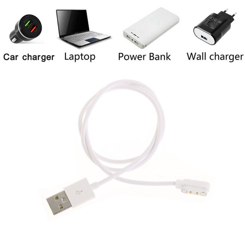 Magnetic USB Charging 2 Pins Distances 7.62mm Power Supply Cable For Smart Watch X7JB