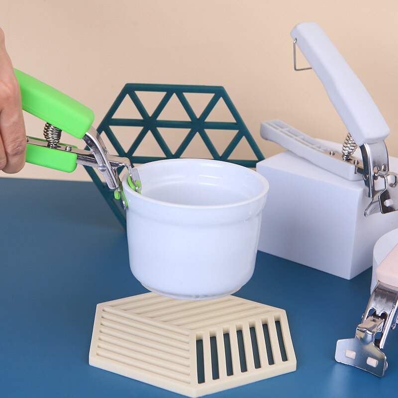 Stainless Steel Anti Scalding Clip Silica Gel Convenient Tray Lifting Device Household Kitchen Gadget Bowl Holder ZB788
