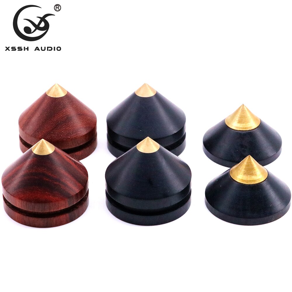 Wood Speaker Isolation Feet XSSH Audio YIVO HiFi Shock Absorber Brass Cone CD Amplifier Speaker Spike Feet Stand Spikes