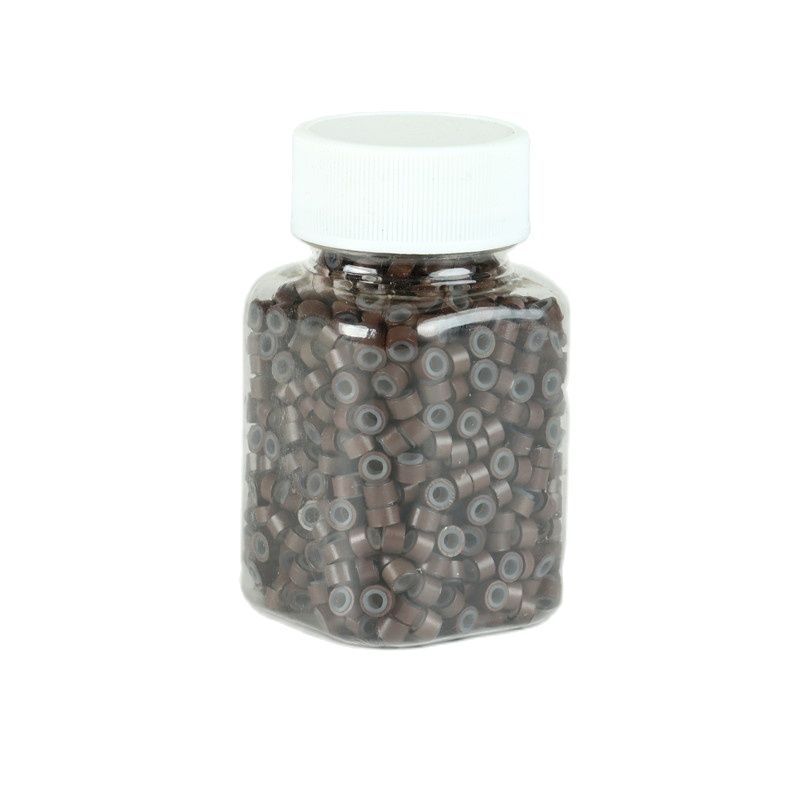 3000 stk 5.0*3.0*3.0 mm mikroring med silikone silikone mikroperler til mikroring hårforlængelse