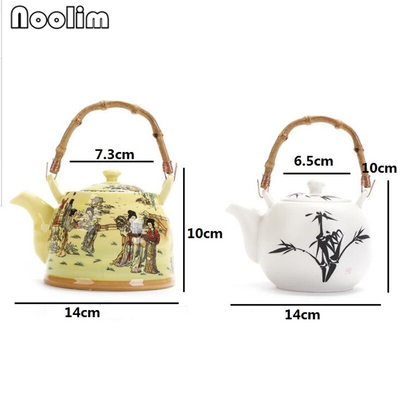 Théière en céramique chinoise traditionnelle peinte à la main, porcelaine bleue et blanche, théière haute température, bouilloire Kung Fu, ornements