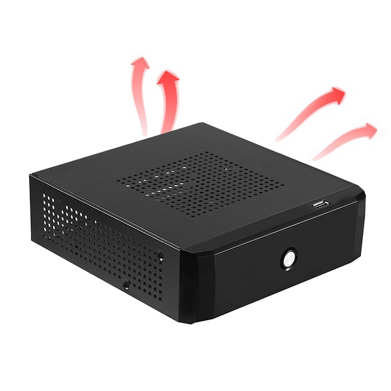 M01 Mini Itx Case Met 84W 12V Voeding Board Htpc Chassis Case USB2.0 Itx Behuizing Industriële Controle chassis
